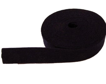 Felt Ribbon, 2 Yards Long, 1/2" Wide, 1mm Thick, 100% Merino Wool, Midnight Blue