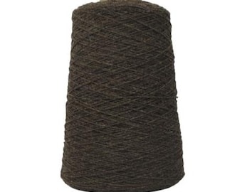 1/2 Pound Cone - Local Wool Weaving Yarn - Dark Brown
