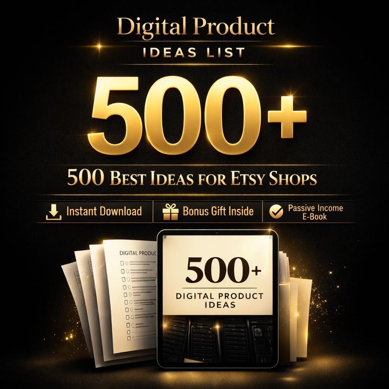 Digital Product Ideas List | 500 Best Ideas for Etsy Shops | Passive ...