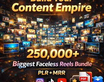 250.000+ Größte Gesichtslose Rollen Bündel | PLR MRR Wiederverkaufsrechte | Instagram TikTok YouTube Shorts Inhalt | Digitaler Download