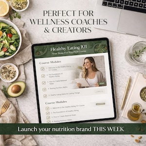 Healthy Eating Course Bundle | DFY Nutrition Course PLR MRR | Weight Loss Ebook + Video Training | Wellness Coach Kit image 2
