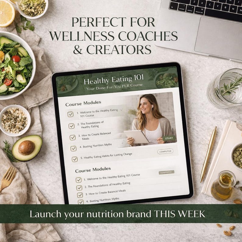 Healthy Eating Course Bundle | DFY Nutrition Course PLR MRR | Weight Loss Ebook + Video Training | Wellness Coach Kit image 2
