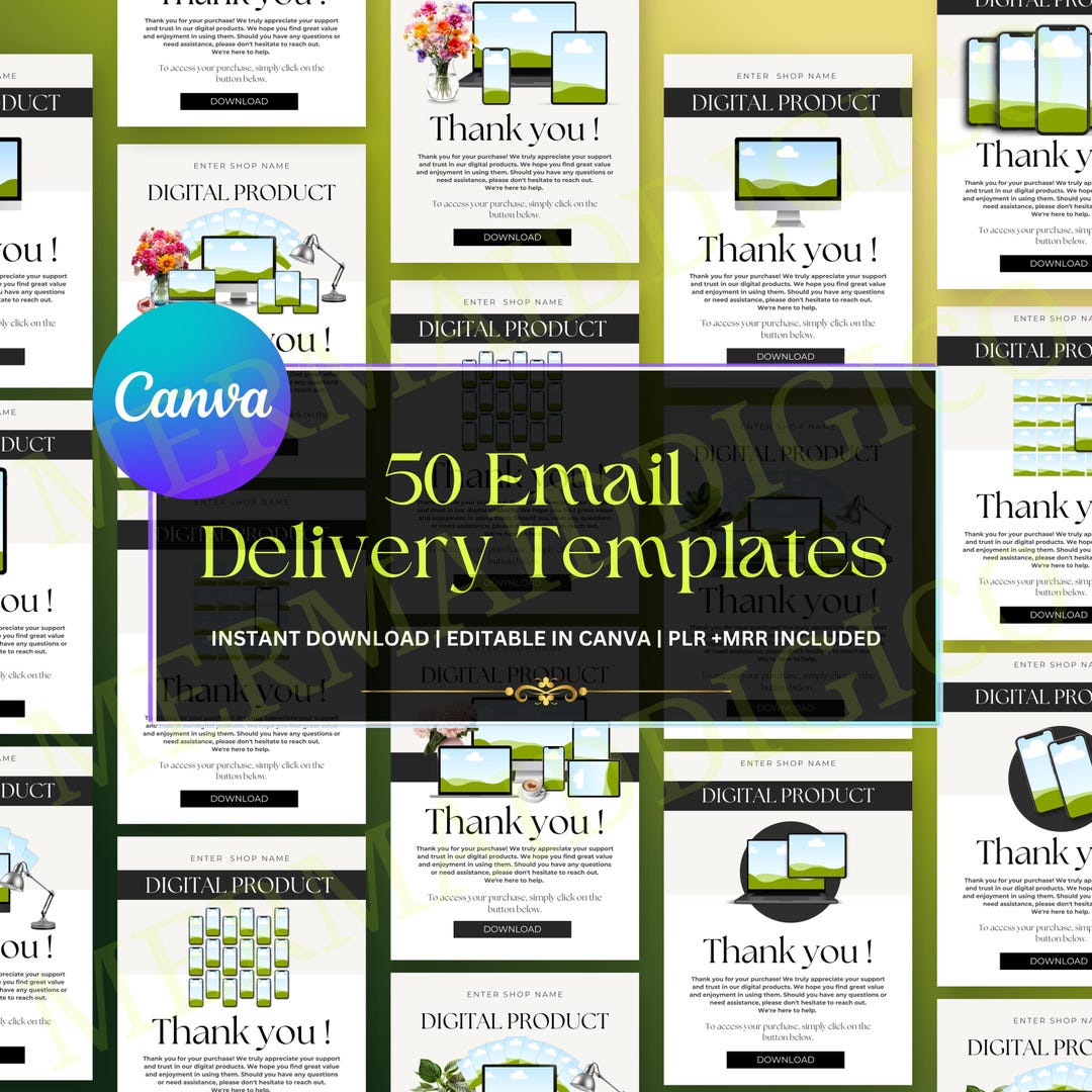 email template design for effective email marketing |... 50 Email Delivery Templates Canva | Digital Product Thank You Email ...