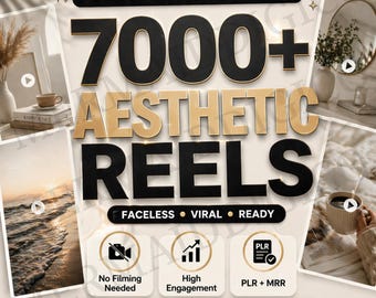 Faceless Aesthetic Reels for Instagram & TikTok | 7000+ Viral Videos | Content Creator Growth Kit | PLR MRR Instant Digital Download