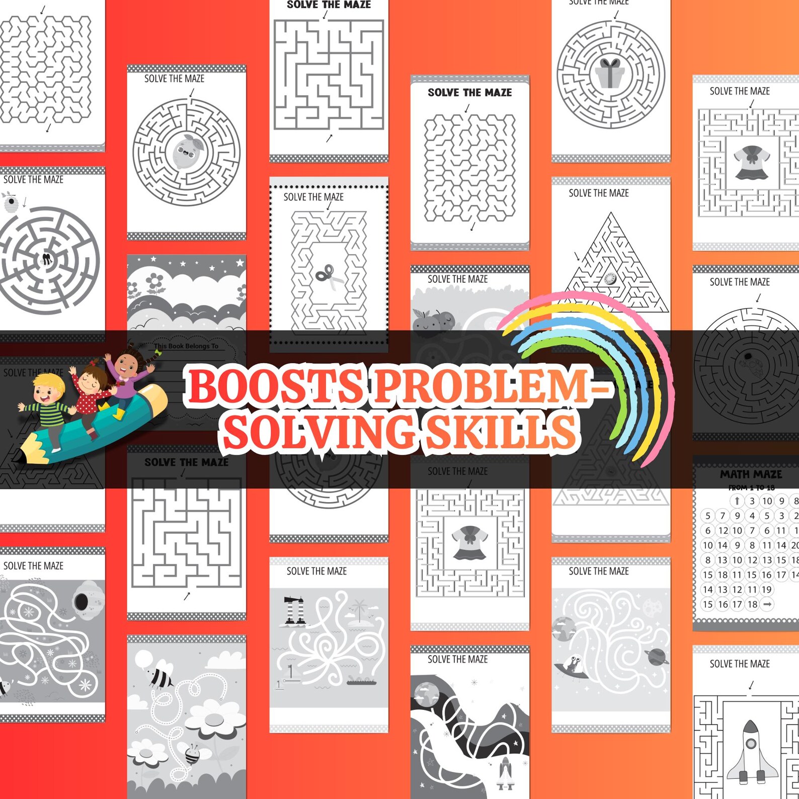 65+ Easy Labyrinth Mazes for Kids | Printable Maze Activity Book | Fun ...