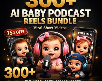 300 AI Baby Podcast Reels - Virales süßes Video-Bundle für TikTok, Instagram Reels, YouTube Shorts - HD Kurzvideos - Sofortiger digitaler Download