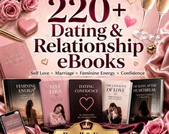 220+ Dating and Relationship eBooks PLR MRR, Self Love, Marriage, Confidence, Men and Women Psychology, Resell Digital Products Bundle