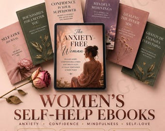 Women's Self-Help Ebooks PLR MRR Bundle | Mental Health Anxiety Mindset Confidence | Feminine Wellness Digital Products | Instant Download
