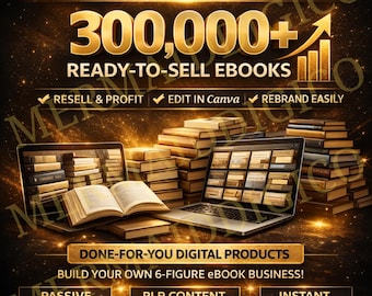Starten Sie sofort ein Geschäft mit digitalen Produkten | 300.000+ PLR eBooks Bündel | Reselling & Rebranding Inhaltsbibliothek | Passives Einkommen Starterkit