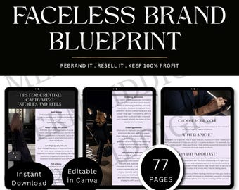 Faceless Brand Blueprint PLR — Done-For-You Digital Marketing Ebook | Eigenmarkenrechte | Rebrand & Weiterverkauf | Anleitung zum passiven Einkommen