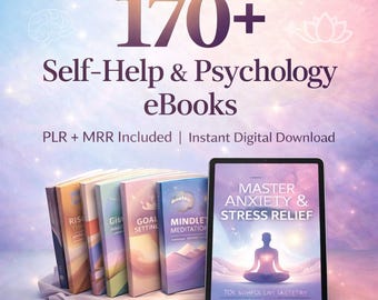 170+ Selbsthilfe und Biologie eBooks PLR MRR Bundle | Mentales Wohlbefinden, Mindset und persönliches Wachstum Guides | Sofortiger digitaler Download