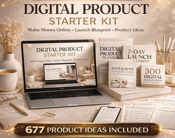 Digitales Produkt Business Bundle PLR+MRR | Make Geld Online-Handbuch, Digitaler Produktplaner, 7-Tage-Launch-Blueprint, Instagram-Wachstumsführer
