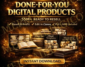 Done-For-You Digital Product Business | 55M+ PLR Bundle to Resell | eBooks, Courses & Templates | Passive Income Starter Kit