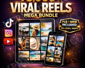75.000+ Viral Reels Bundle PLR MRR | TikTok Instagram YouTube Shorts | Canva Bearbeitbare Social Media Vorlagen | Digitaler Download