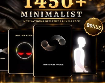 1450+ Minimalistische Motivationsrollen Bündel | Ästhetische Gesichtslose Videos | PLR MRR Digitaler Download Für Reels, TikTok, Shorts