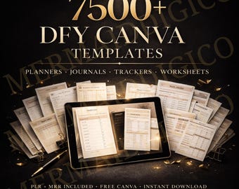 7500+ DFY Canva Templates Bundle PLR MRR — Digitale Planer Journale | Done For You weiterverkaufen | Passives Einkommen Digitale Produkte