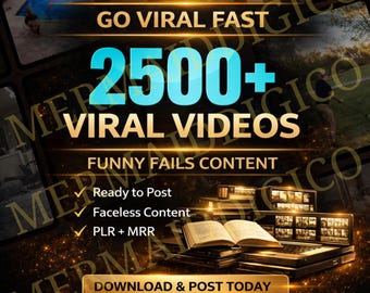 2500+ Lustige Fails & Viral Hook Videos bündeln | TikTok Reels Shorts Inhalt | PLR MRR Digital Download | Bereit zum Posten