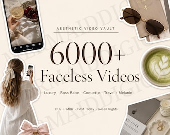 6000+ Faceless Aesthetic Videos Bundle, PLR and MRR, Luxury Lifestyle Reels for Instagram, TikTok and YouTube Shorts, Instant Download