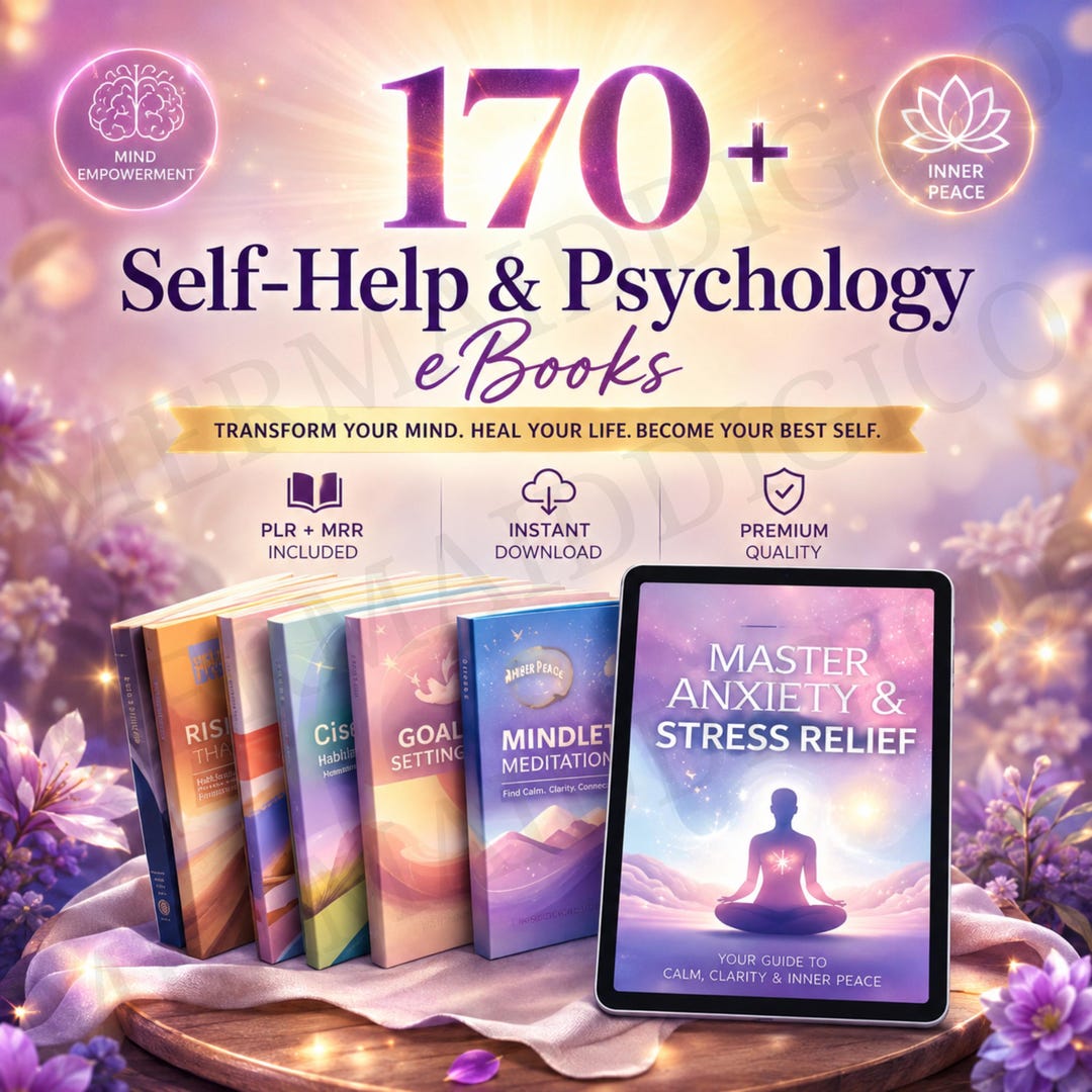 170+ Self-help and Psychology Ebooks PLR MRR Bundle | Mental Wellness ...