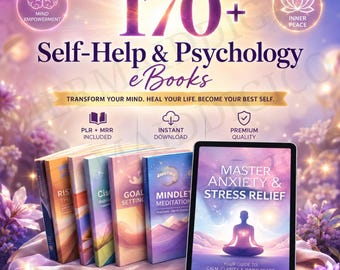 170+ Self-Help and Psychology eBooks PLR MRR Bundle | Mental Wellness, Mindset and Personal Growth Guides | Instant Digital Download