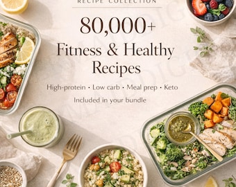 80,000+ Recipe PLR MRR Bundle | Sell Your Own Cookbook Brand | Digital Resell Rights | Keto Fitness Wellness Niche Content