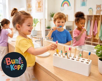 Scatola porta spazzolini (16 pezzi) per asili nido/scuole materne - per un massimo di 16 spazzolini