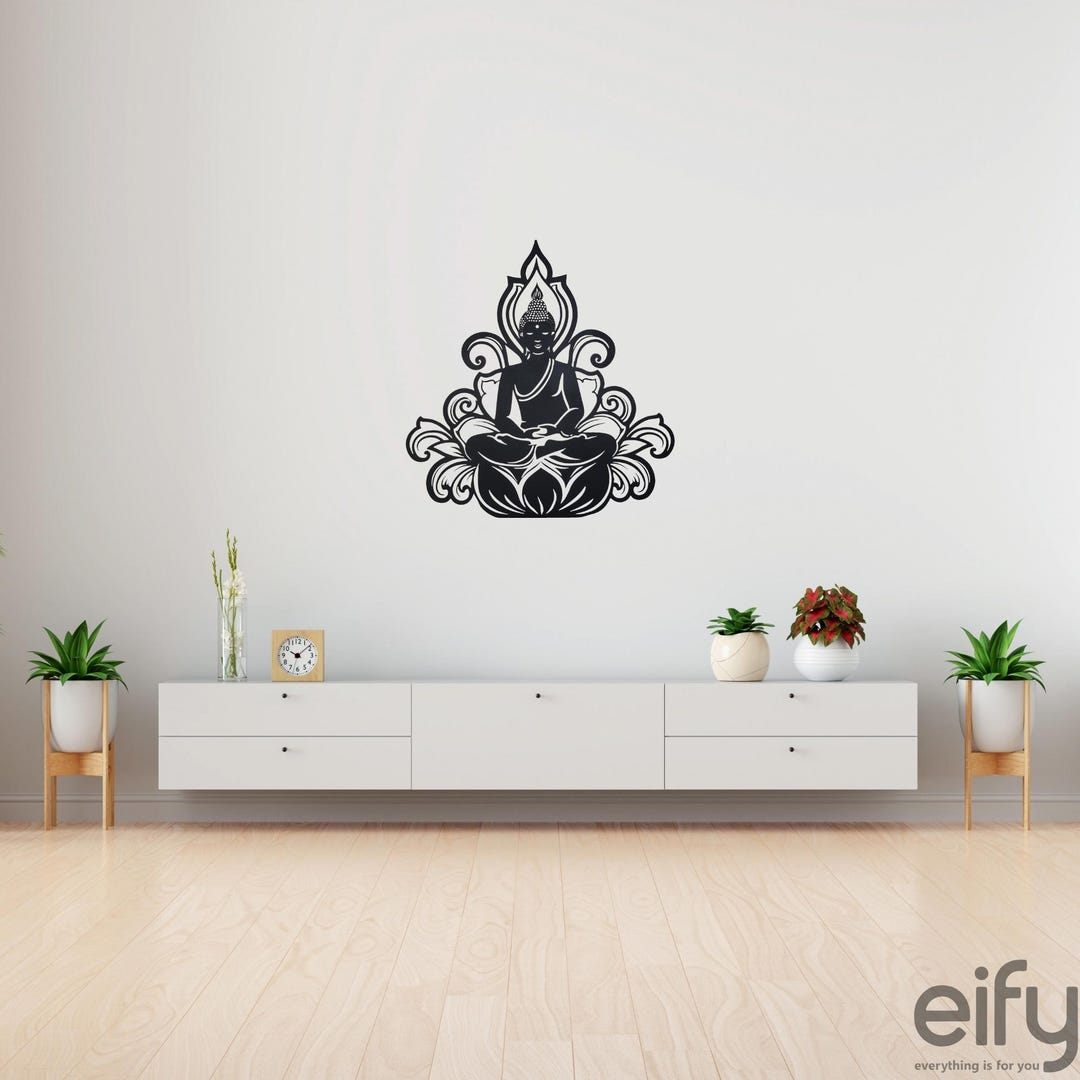 Eify Metal Buddha Wall Decor – Modern Buddha Statue for Living Room, Bedroom ...