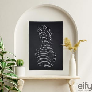 Woman Body Silhouette Metal Wall Art – Curvy Woman Body Wall Decor, Modern Minimalist Female Figure, Black Gold Red Silver Options
