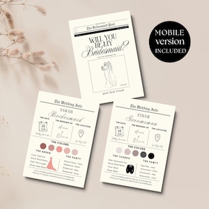 Cartão de proposta para madrinha, "Quer ser minha madrinha?", Cartão informativo editável para festa de casamento no Canva, Modelo de proposta para madrinhas para imprimir
