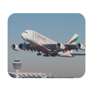 Airbus A380 Aviation-Themed Mouse Pad, Emirates Airbus A380 Mousepad, Gift for Pilot , Airbus Gift, Pilot Novelty Gift, Airbus Pilot Gift