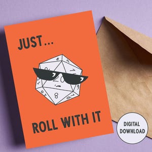 Cartão de felicitações engraçado DnD, impressão digital legal para um jogador de RPG DnD