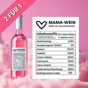 Persönliches Flaschenetikett, Geschenk für die Mutter, Geburtstagswünsche, Geburtstagschenk für Mama, Weihnachtsgeschenk Mama Muttertag 2026