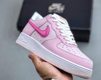 Bubble Gum roze aangepaste Air Force 1 sneakers laag/midden/hoog - Etsy  België