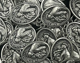 WHOLESALE 30 Medals Bulk Saint St Anthony of Padua Pendant Charm 25x16mm