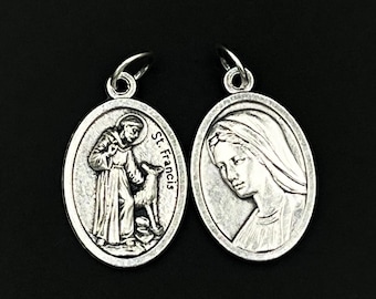 WHOLESALE Saint St Francis Of Assisi Medals For Catholic Jewelry Necklaces Parts Bulk Lot 5 10 15 20 25