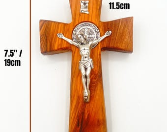 Catholic Wooden Cross Wall Hanged Olive Wood Custom Unique
