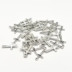 Crucifix Cross Pendant Charms Diy Jewelry Supplies CATHOLIC WHOLESALE 24x13mm Bulk Lot 25 50 100 200