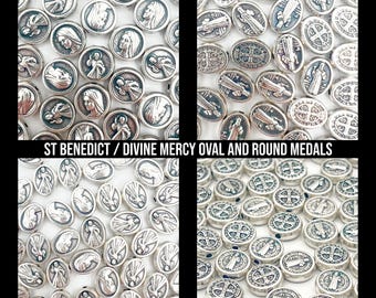 Saint Benedict San Benito Medals Divine Mercy Jesus Virgin Mary Wholesale Catholic DIY Supplies Jewelry Religious Parts Charms Beads
