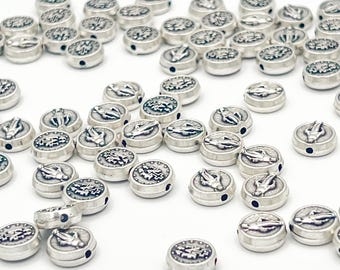 Miraculous Medal Round Bulk Lot 50 100 200 Catholic Charms for Rosary Making Jewelry Supplies Religious Beads DIY Parts 9mm