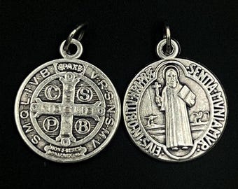 Catholic Wholesale Saint Benedict 19mm Diameter Catholic Medals For Jewelry Making MADE IN ITALY