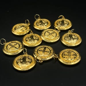 ST BENEDICT 10 MEDALS Bulk Golden Charms Pendants