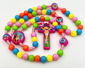 Rosary For Girls Daughter Gift Catholic Colorful Beads