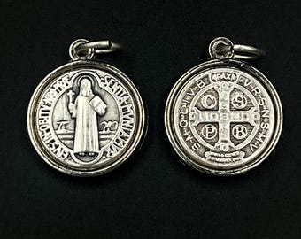 CATHOLIC WHOLESALE Saint Benedict Medals Pendant Charms For Necklace Bracelet 17mm Diameter