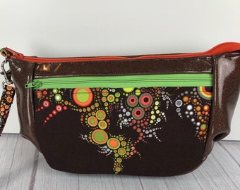 Retro Chic Wristlet with Zipper Pocket