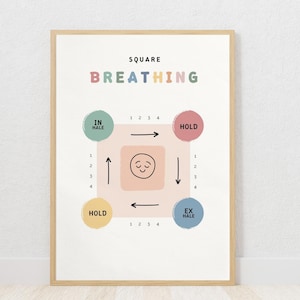 Square Breathing poster Box breathing exercise