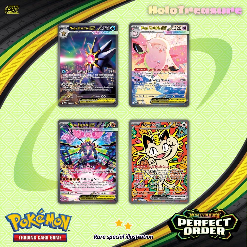 Perfect Order - Pokemon Card - Mega EX - Starmie - Clefable