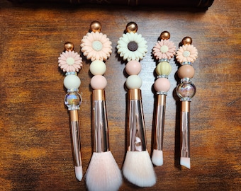 GORGEOUS Beaded Rose Gold Tone Make-Up Brush Set | Brushes | Glamorous FatCatDesigns