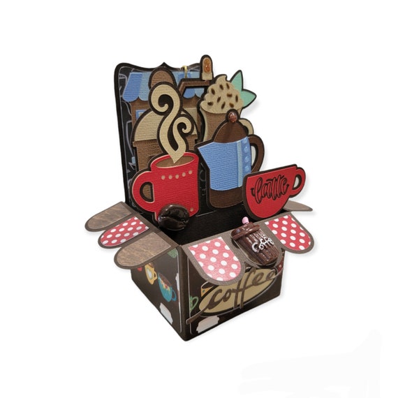 Coffee Pop Up Box Card Handmade Blank 3d Cards Popup Etsy Coffee Pop Up Box Card Handmade Blank 3d Cards Popup Etsy