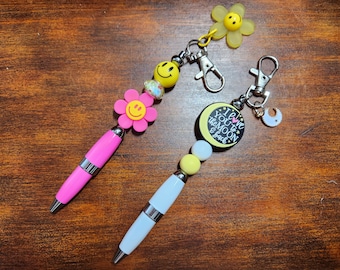 GORGEOUS Beaded Metal Mini Pen and Key Chain Purse FOB FatCatDesigns