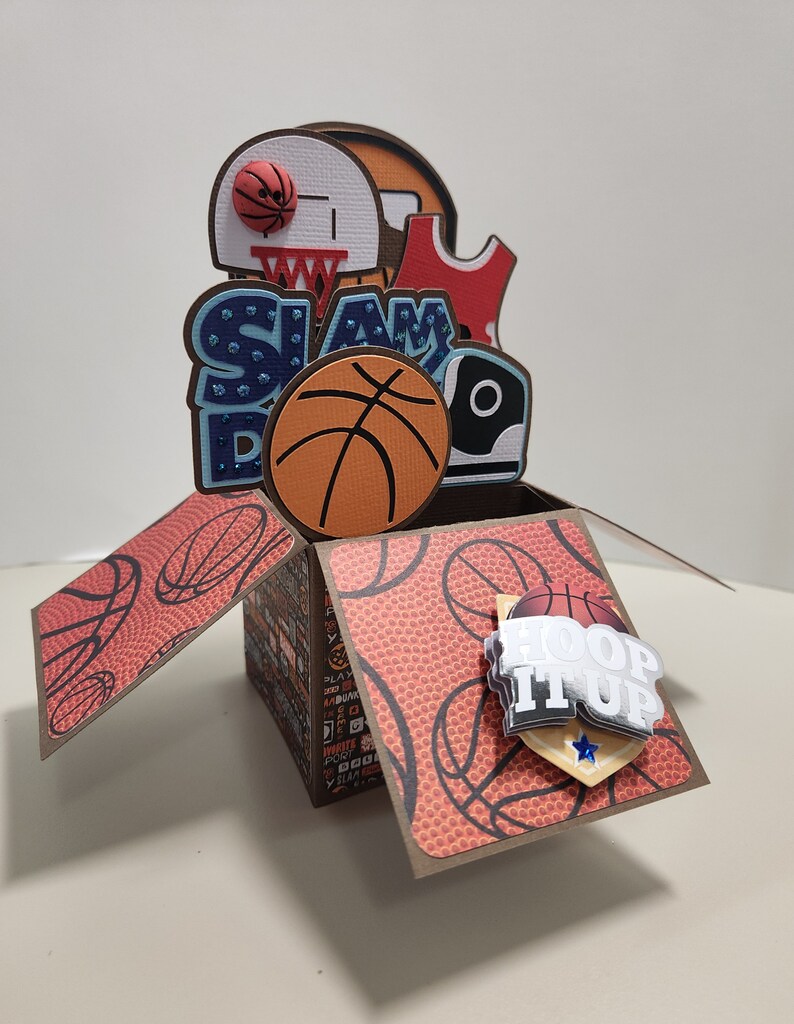BASKETBALL 3D Popup Box Card Handmade Blank 3D Cards Etsy